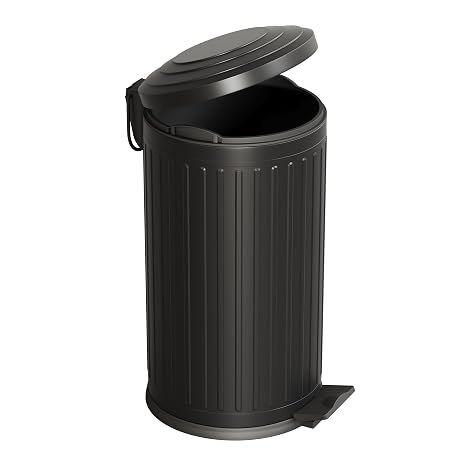 Aqua Bagno Midas Trash Can - 16 liters with Pad, Matte Black