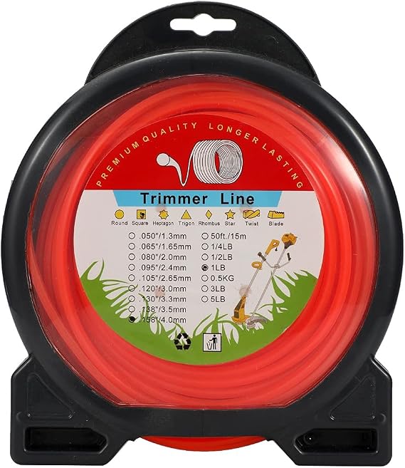 Square String Trimmer Line Square .155" (4.0mm) 1 Lb | 78 Feet/24 Meters