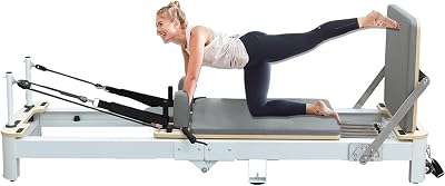Pilates Reformer Machine, Foldable Foldable Reformer Pilates Space Savingmachine Multifunctional Home Workout Equipment with Wheels