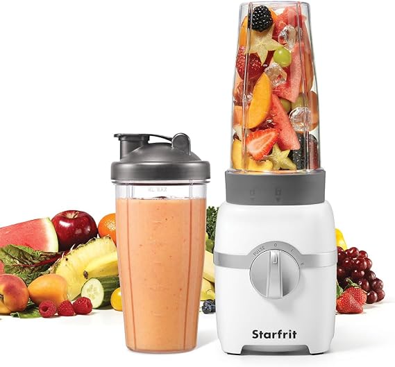 Starfrit Personal Blender, Two 828ml Cups, 300W, 2 Blades, White