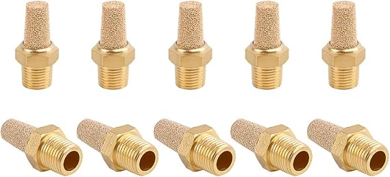 SNS PST-N01 Male Thread 1/8 NPT Brass Pneumatic Exhaust Muffler Silencer 10 PCS Per Pack