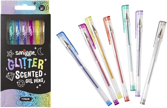 Smiggle Rollerball Gel Pens x7 Pack Glitter Scented Multicoloured