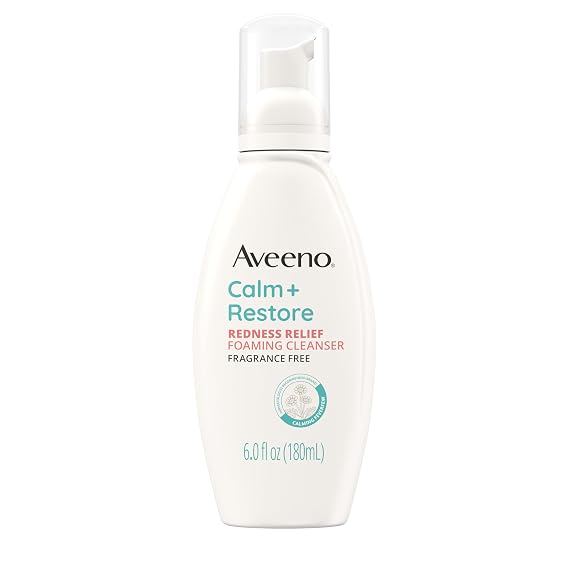 Aveeno Calm + Restore Redness Relief Cleanser, Fragrance Free, 6 fl. oz