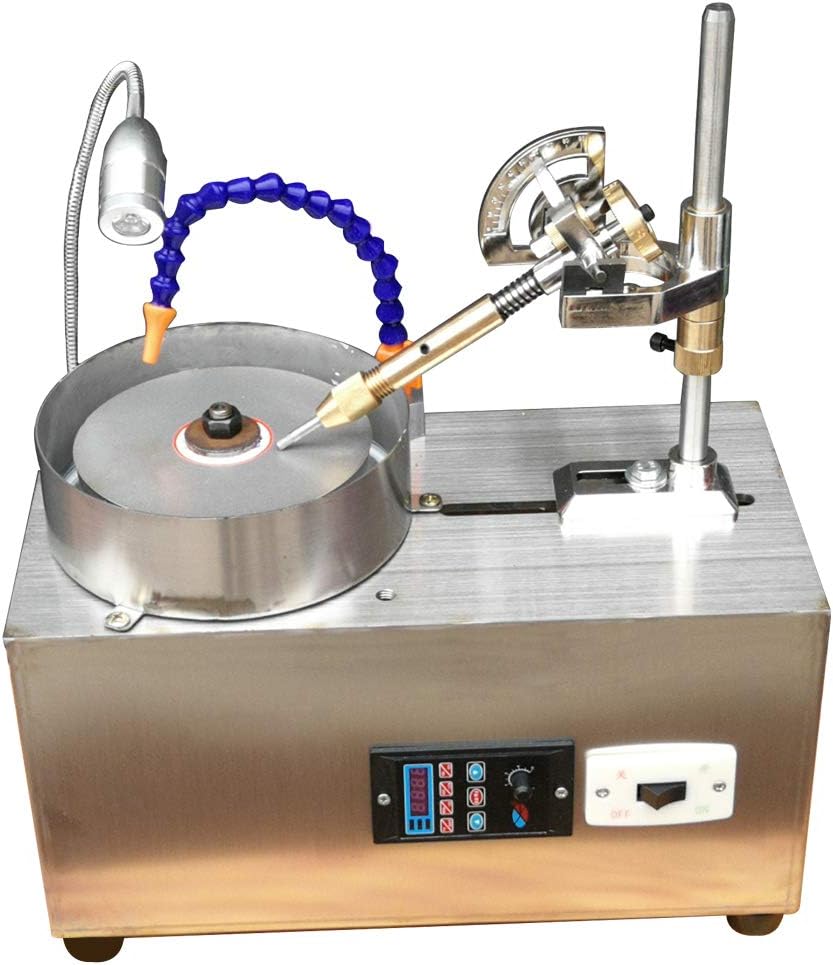 Gem Faceting Machine, 110V 180W Professional Jewelry Jade Stone Angle Machine Gemstone Polisher Cutting Machine Stone Surface Grinder Flat Processing Machine with Faceted Manipulator