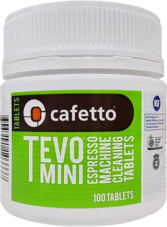 Cafetto Tevo Tablets Mini 1.5g 100 Tablets for manual and semi automatic espresso machines. Compatible with Breville, Sage, Gaggia, Rancilio, Rocket, ECM, Profitec, Lelit.