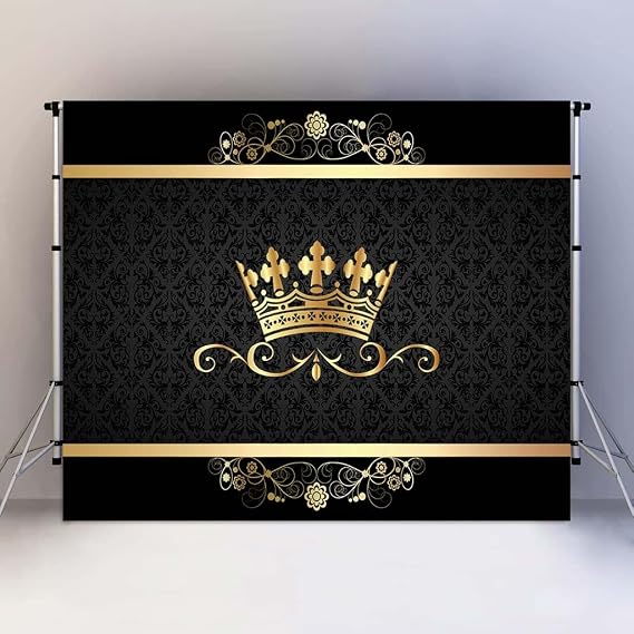 Crown Pattern Photography Backdrop Black Crown Royal 7x5FT