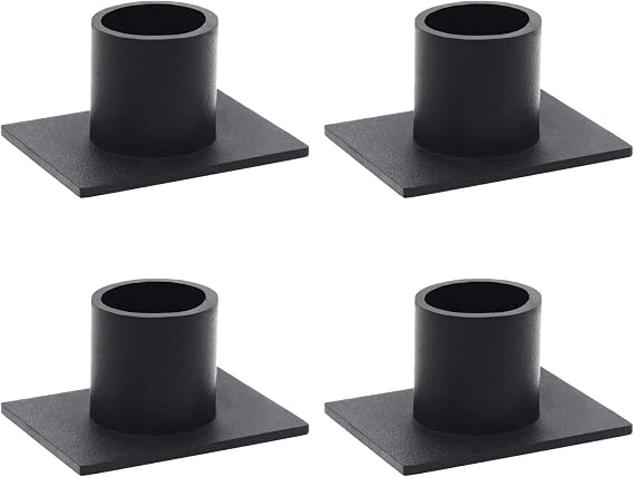4Pcs Black Retro Candle Holders, Candlestick Holder | Simple Modern Design,Fits Perfectly In Most Standard Candlestick or Taper Candles,Farmhouse Wedding Housewarming Decor Gifts