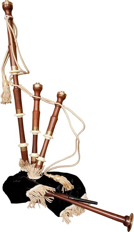 Full Size Antique Chalice Style Bagpipe Set w/Black Cover