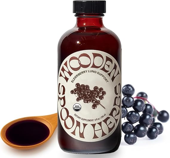 Wooden Spoon Herbs Organic Elderberry Syrup | Traditional Herbal Blend