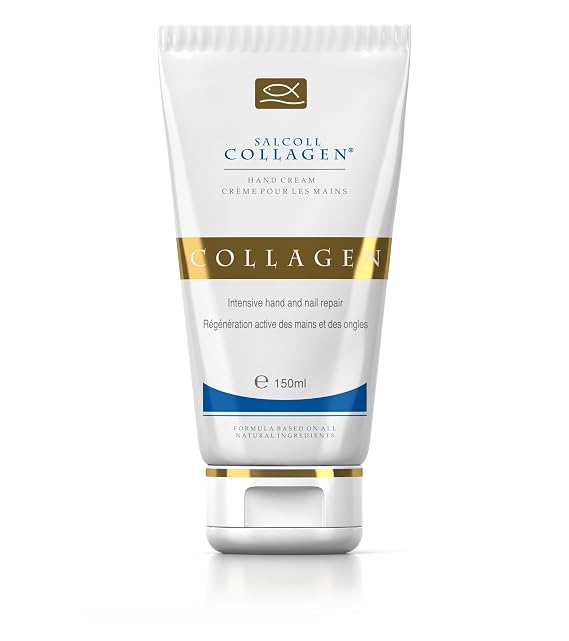 Salcoll Pure Bioactive Anti-Aging Collagen Repair Hand Cream - Hypoallergenic Moisturizing Lotion, Dry Skin Relief, All Skin Types, 150 ml