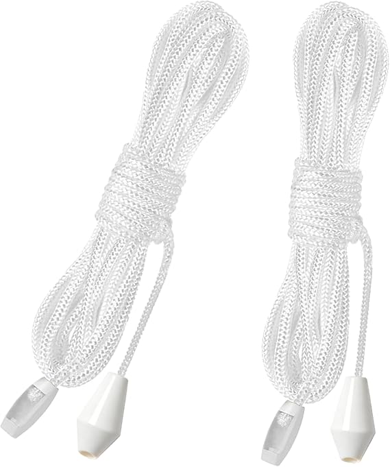 2pcs Light Pull Cord 1.5m Light Pull Cord String with Connector Replacement Cord Pull for Ceiling Switch Bathroom Light Pull Cord,Suitable for use in a Variety of Locations (2pcs-White) [Energy Class A]