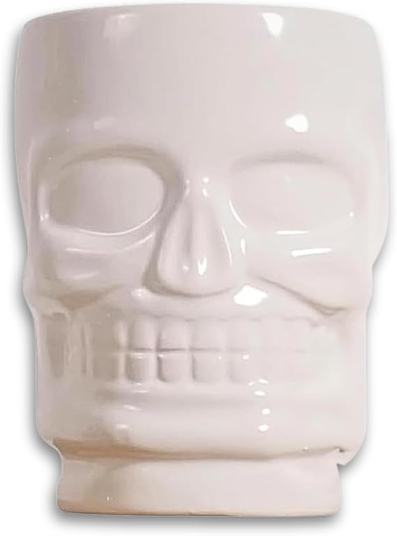 Skull Decor Coffee Mug, Ceramic Gothic Gifts for Women & Men, Unique Coffee Mugs for Halloween Gifts, Goth Kitchen & Witch Stuff Home Decor, Large Novelty Ceramic Tea Cup for Hot & Cold Drinks, 17 oz