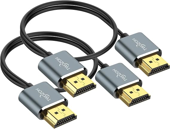 Twozoh Flexible & Slim HDMI Cable, 9.8 Feet 3 m, 2-Pack, Ultra-Thin HDMI Cord, High Speed, 4K at 60 Hz, 18 Gbps, 2160p, 1080p