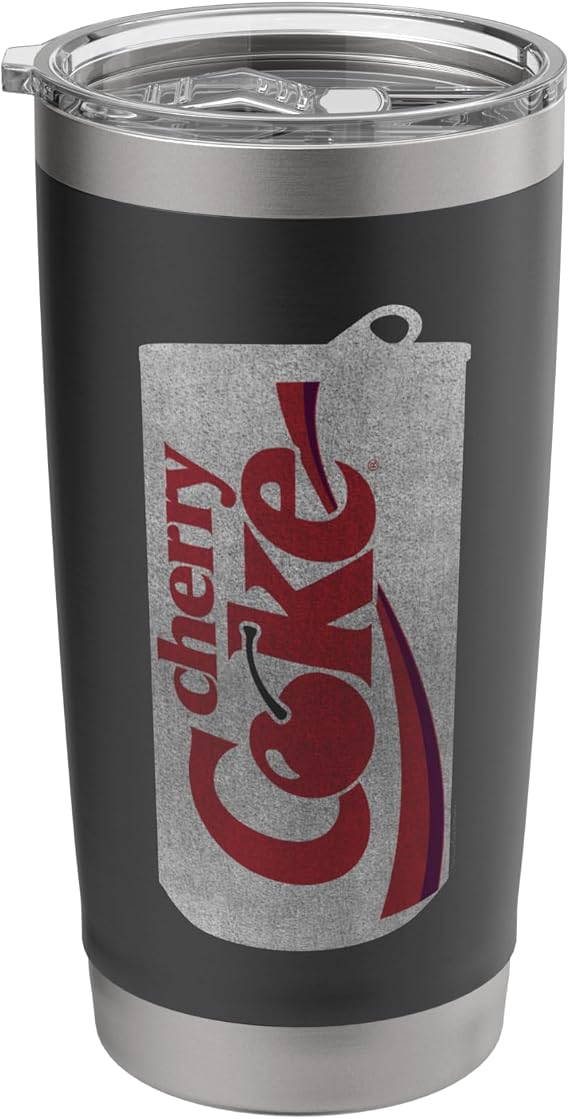 Coca-Cola Cherry Coke Can Silhouette Logo Stainless Steel Insulated Tumbler