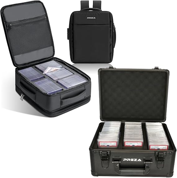 PREZA Graded Card Storage Box and Graded Card Back Pack Bundle