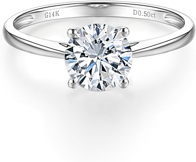 1 to 2 Carat IGI Certified LAB Grown Diamond Engagement Rings for Women in 14K Gold Anniversary Wedding Promise Rings Jewelry Gift for Her, D-F Color, VVS1-VS1 Clarity