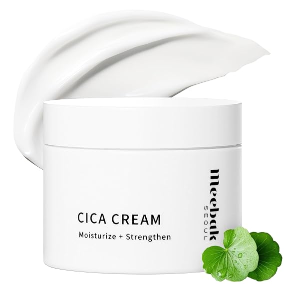 Meebak Cica Cream | Daily Repair Moisturizer with Niacinamide, Ceramide, Retinol | Deep Hydration & Soothing | Locks in Moisture | Suitable for Sensitive Skin