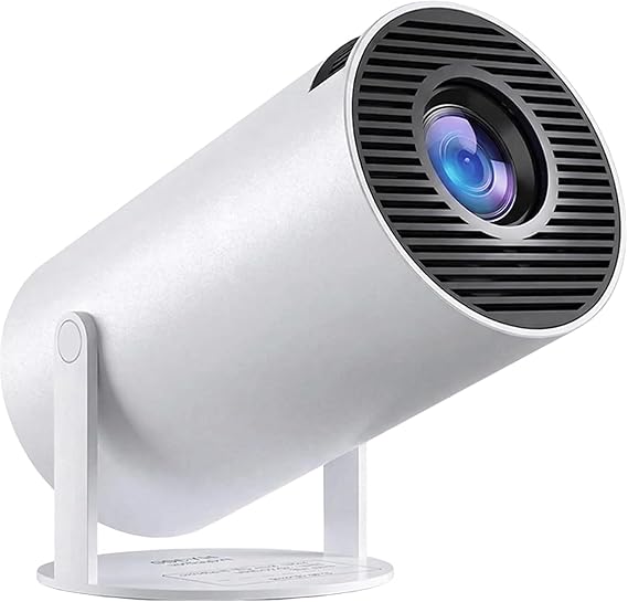 Portable Mini Projector, Compact Cylinder Design, White