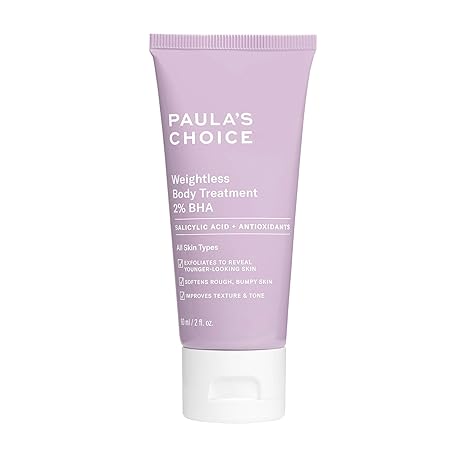 Paula's Choice Weightless Body Treatment 2% BHA Salicylic Acid | Chamomile Lotion Exfoliant & Body Moisturizer for Keratosis Pilaris (KP) Prone Skin & Clogged Pores, Fragrance-Free