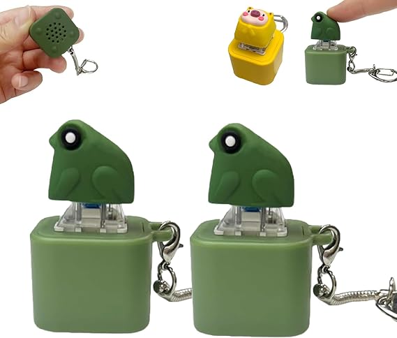 2PCS Frog Croaking Fidget Toys Keychain