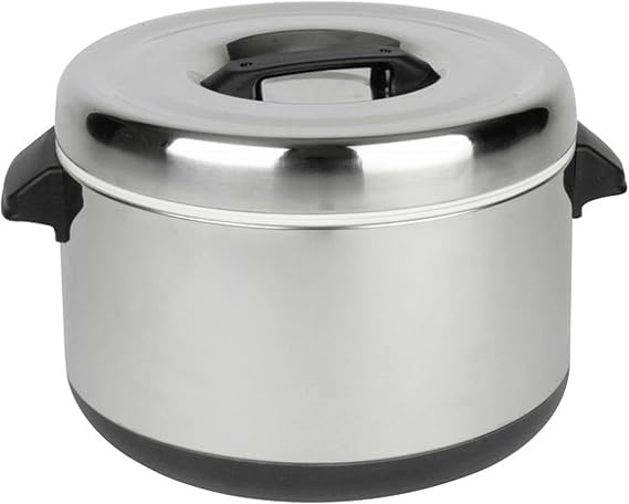 TrueCraftware- 60 Cups Insulated Sushi Rice Pot Stainless Steel Exterior Stainless Steel Interior & Lid with Plastic Handle- Sushi Rice Mixing Tub Sushi Rice Bowl Rice Warmer for Kitchen Restaurant