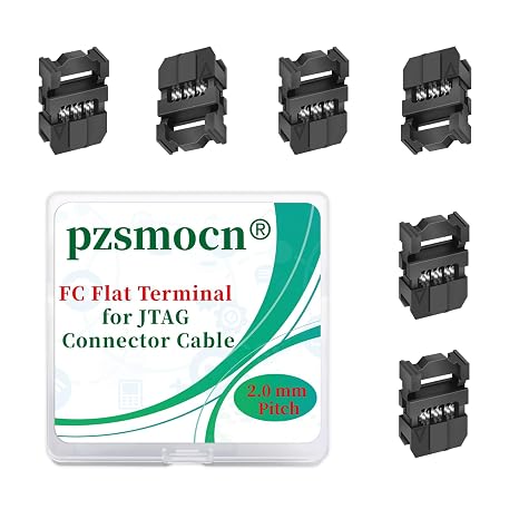 20 Sets IDC FC 2.0mm 6 Pin Black Connector Kit Female Header JTAG