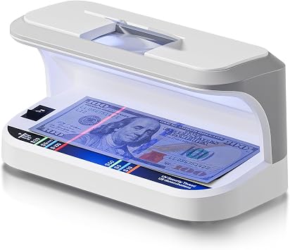 AROHANI Portable Counterfeit Bill Detector with 8X Magnifying, 2 LED UV Light, Large Watermark Area for Money, IDs and Credit Cards