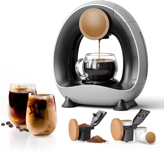 Single Serve Coffee Maker,Brews in 1 Min,Grey