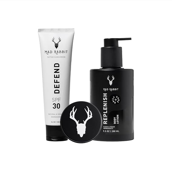 Mad Rabbit Tattoo Care Favorites Kit (3 Piece), Full Coverage Tattoo Kit