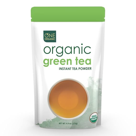 ONE ORGANIC Instant Tea Powder (Green) 4.4 oz. 125 Servings USDA Certified Organic 100% Pure Tea - Instant Hot or Iced Tea Unsweetened