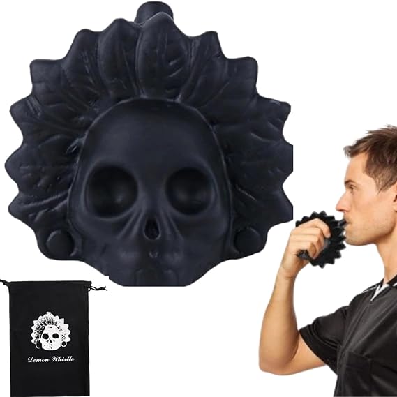 Aztec Death Whistle, Aztec Screaming War Whistle, Loudest Authentic Human Sounding Screams, Aztec War Whistle with Drawstring Pouch for Halloween Dead Celebration Gift