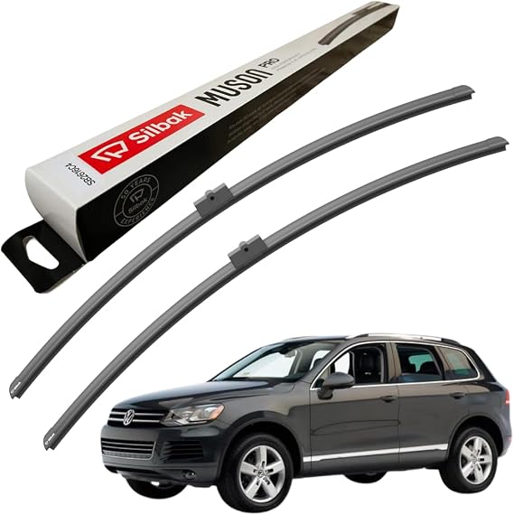 Silbak Windscreen Wipers, fits for VW TOUAREG (08/2014-11/2017) Front Wiper Blades, 650mm/650mm