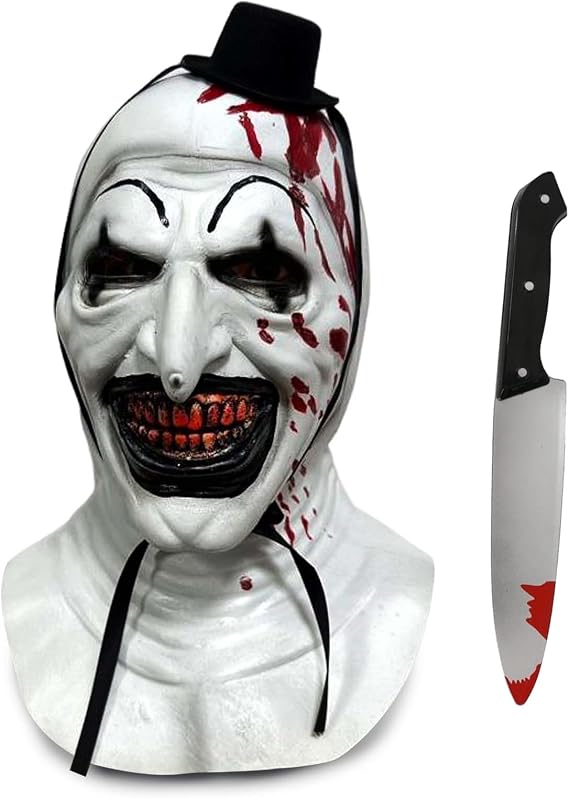 nezababy Art The Clown Mask Terrifier Mask Clown Accessories Scary Killer Role Play Headgear Halloween Cosplay Prop