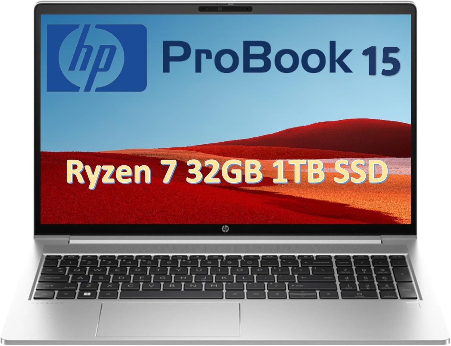 HP ProBook 455 G10 Laptop 15.6 FHD Anti-Glare, AMD Ryzen 7 7730U > Intel i7-1255U, 32GB RAM, 1TB SSD for Business, Home, Backlit, Fingerprint, Ethernet, Webcam, Win 11 Pro w AI Copilot