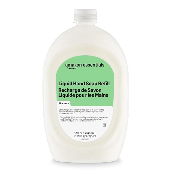 Amazon Essentials Liquid Hand Soap Refill, Aloe Vera, Moisturizing Formula, 50 Fl Oz, Pack of 1