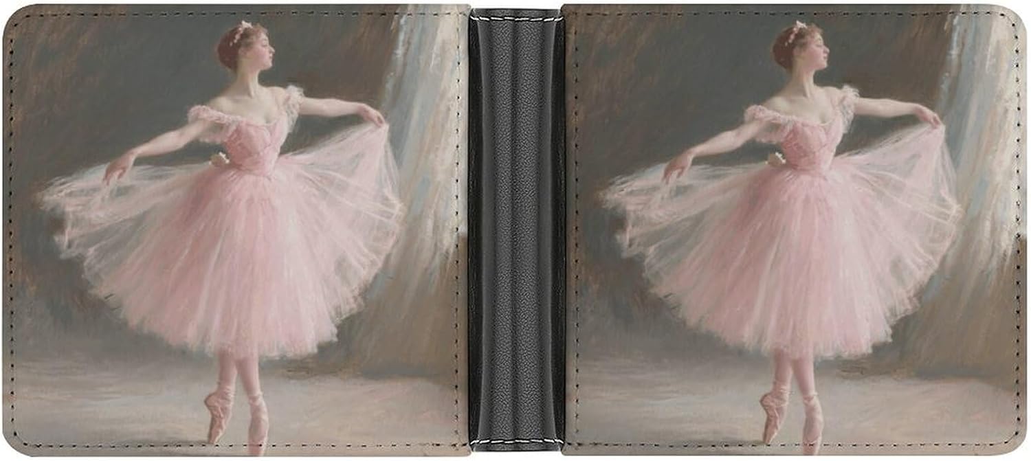Ballet Dancer Wallet for Men Leather Bifold Wallet Front Pocket Wallets Card Holder Wallets Money Clip