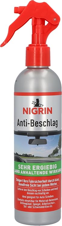 NIGRIN Anti-fog pump atomiser for a clear and glare-free view removes and prevents fogging from windows versatile car glasses mirrors 300 ml