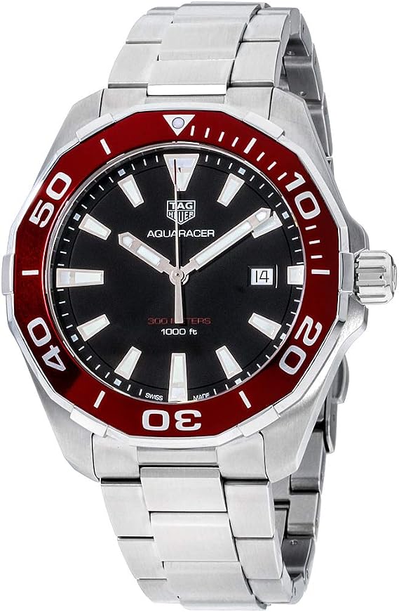 Tag Heuer Aquaracer Black Dial Stainless Steel Men's Watch WAY101BBA0746, Diving Watch