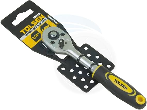 TOLSEN Quick Release Reversible Socket Ratchet Wrench 1/4 Square Drive