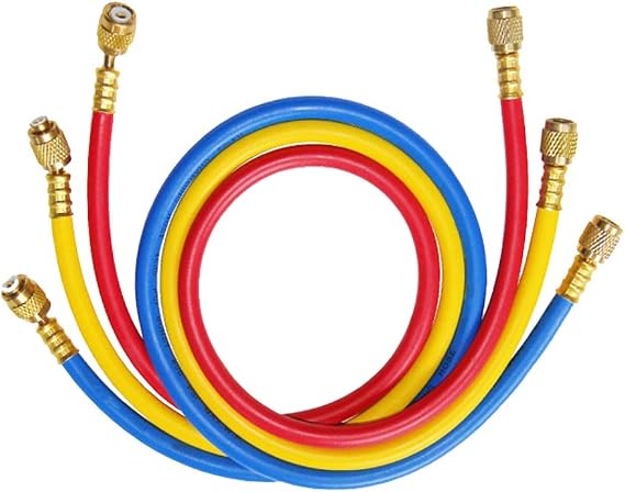 Beduan AC Charging Hose 1/4" SAE Flare Thread HVAC Air Condition Refrigerant Charging Hose 36 for R134a R12 R22 R502(Pack of 3)