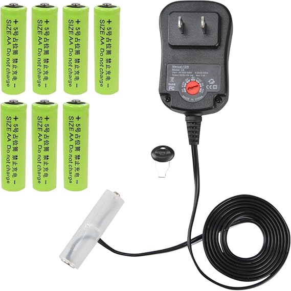 Battery Eliminator Replacement Kit Adjustable AC Power Supply Adapter (AA)