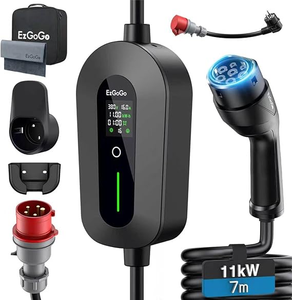 EzGoGo Mobile Wallbox 11 kW 7 m 6-16 A mit CEE‑Stecker