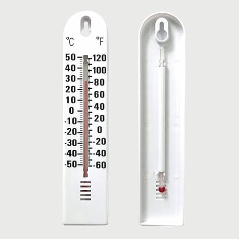 Indoor Outdoor Thermometer, Upgraded Greenhouse Thermometer, Accurate Wall Thermometer Vertical Temperature Gauge for Home Room Garden Patio Greenhouse Garage