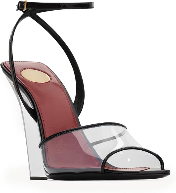 Strappy Wedge Sandals for Women | Open Toe Wedge Heels Heeled Sandals Buckle Ankle Strap Heels Sexy Wedding Dress Shoes