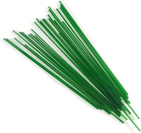 Glacial Art Glass Dark Green Trans COE 96 Stringer Sample - S-125-96 Oceanside Glass Stringer