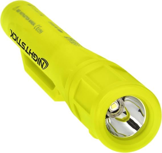 Nightstick XPP-5410G Intrinsically Safe Permissible Penlight, 147mm, Green | Powered by 3 accessible AAA cells - Light green high-vis outer collar - UL913 and ATEX certified zone shield