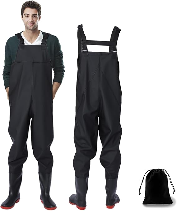 Waterproof Fishing Waders for Men & Women - Lightweight, Durable Chest Waders with Built-in Boots for Fly Fishing, Kayaking