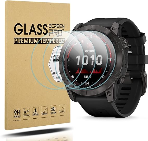 Suoman 4-Pack Screen Protector for Garmin Fenix 8 51mm/ for Garmin Fenix 7X 51mm, [Anti-Scratch] 2.5D 9H Hardness Ultra-Thin Tempered Glass Screen Protective Film