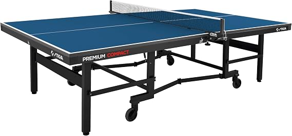 STIGA Premium ITTF Approved Compact Tennis Table Folds to Minimal Storage Dimensions and  Fully Assembled