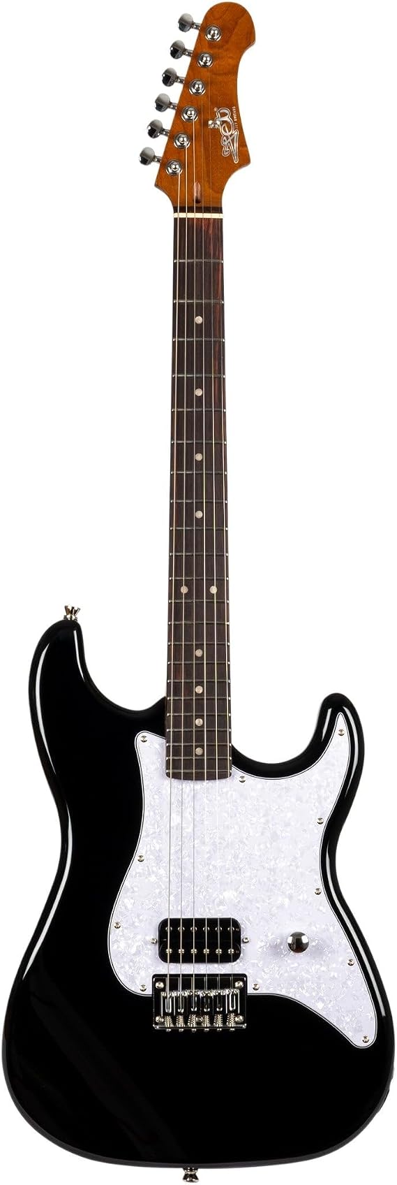 JS-400 HT Roasted Poplar Body Electric Guitar, Black 6-String